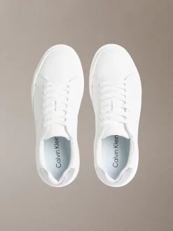 Leren chunky sneakers met zilveren tab
