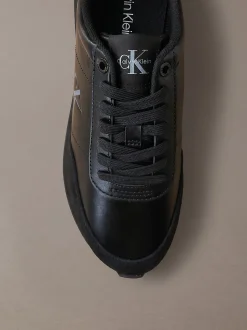 Leren hardloopsneakers met signature logo