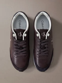 Leren hardloopsneakers met signature logo