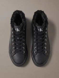 Leren high-top plateausneakers