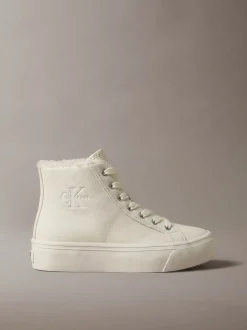 Leren high-top plateausneakers