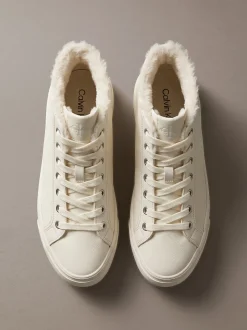 Leren high-top plateausneakers