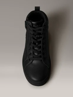 Leren high-top sneakers met rits