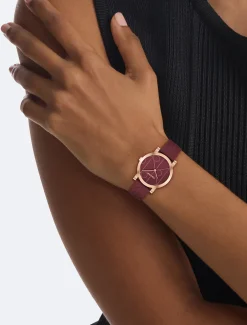 Leren horlogeband met all-over monogram