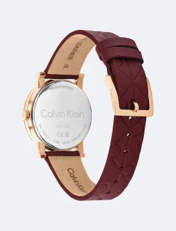 Leren horlogeband met all-over monogram