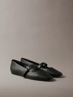 Leren Mary Jane ballerina's