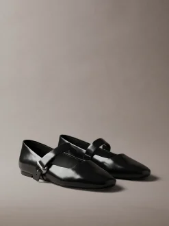Leren Mary Jane ballerina's