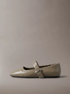 Leren Mary Jane ballerina's