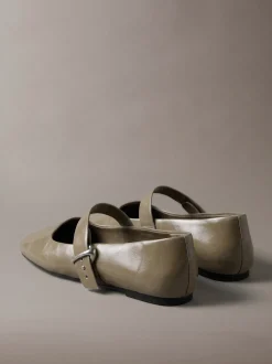 Leren Mary Jane ballerina's