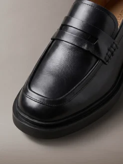 Leren penny loafers