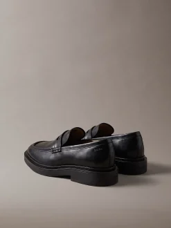 Leren penny loafers