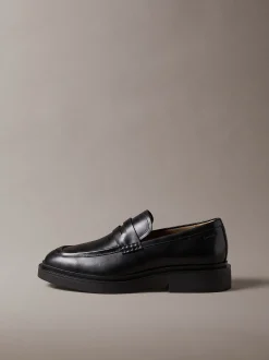 Leren penny loafers