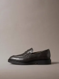 Leren penny loafers