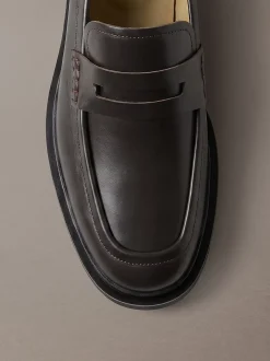 Leren penny loafers