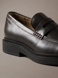 Leren penny loafers