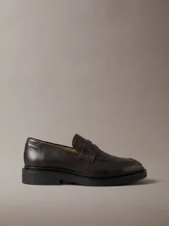 Leren penny loafers