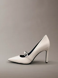 Leren pumps met stilettohak en bandje