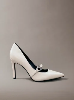 Leren pumps met stilettohak en bandje