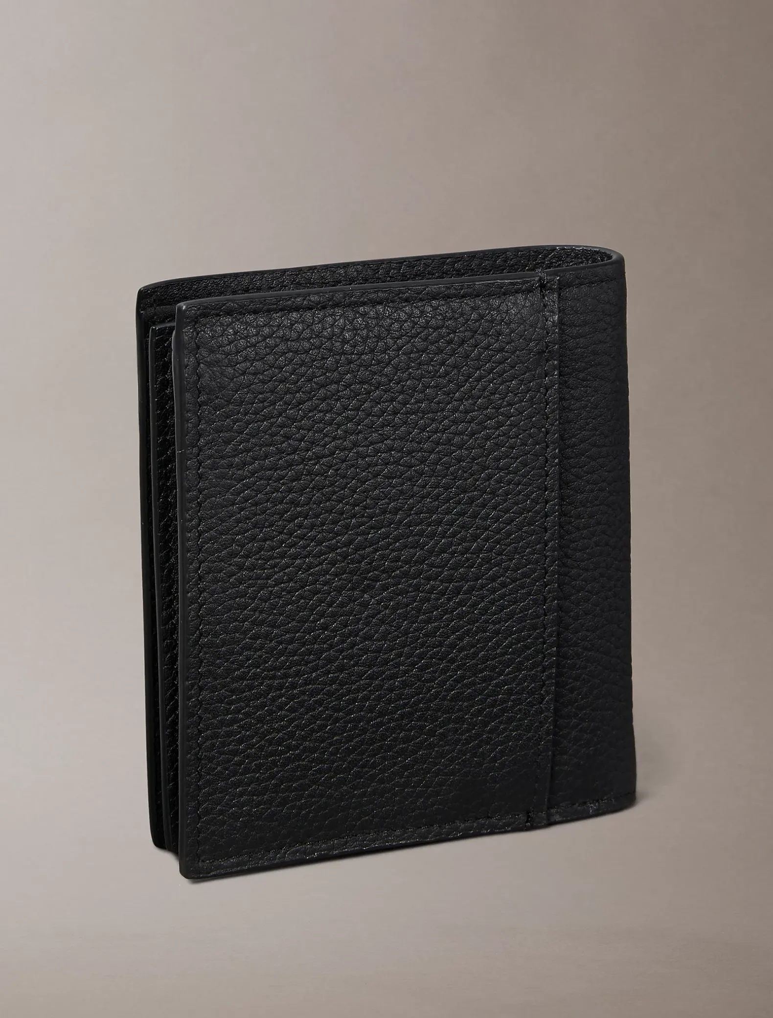 Leren RFID folie logo trifold portemonnee
