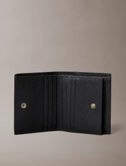 Leren RFID folie logo trifold portemonnee