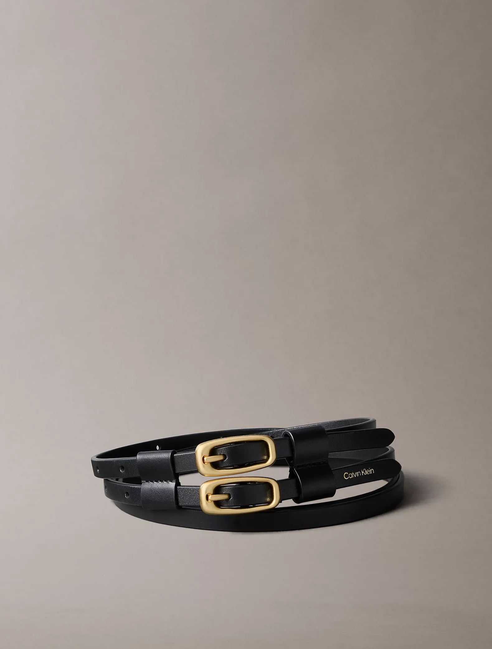 Leren riem met dubbele gesp