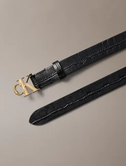 Leren riem met krokodilleneffect