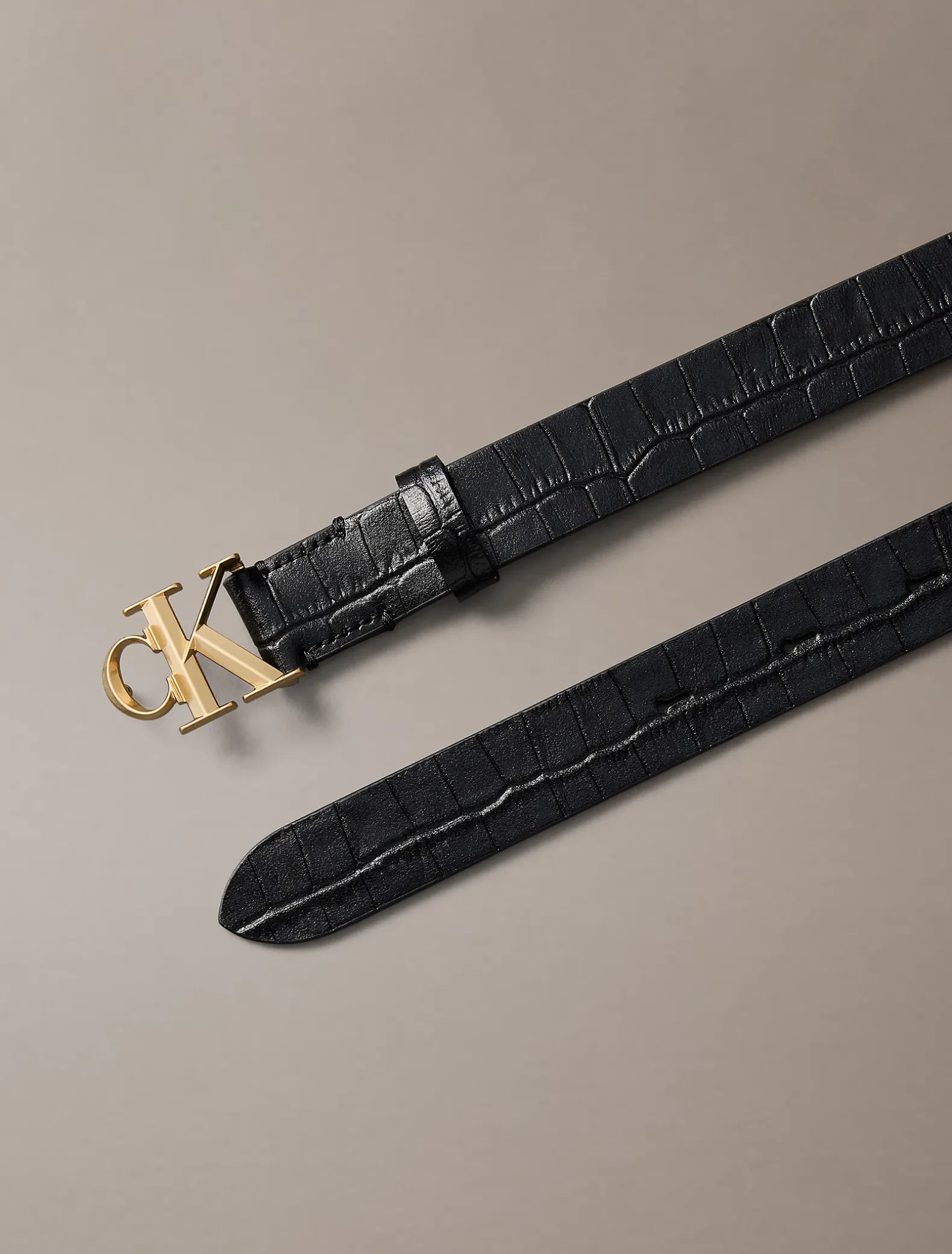 Leren riem met krokodilleneffect