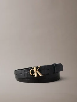 Leren riem met krokodilleneffect