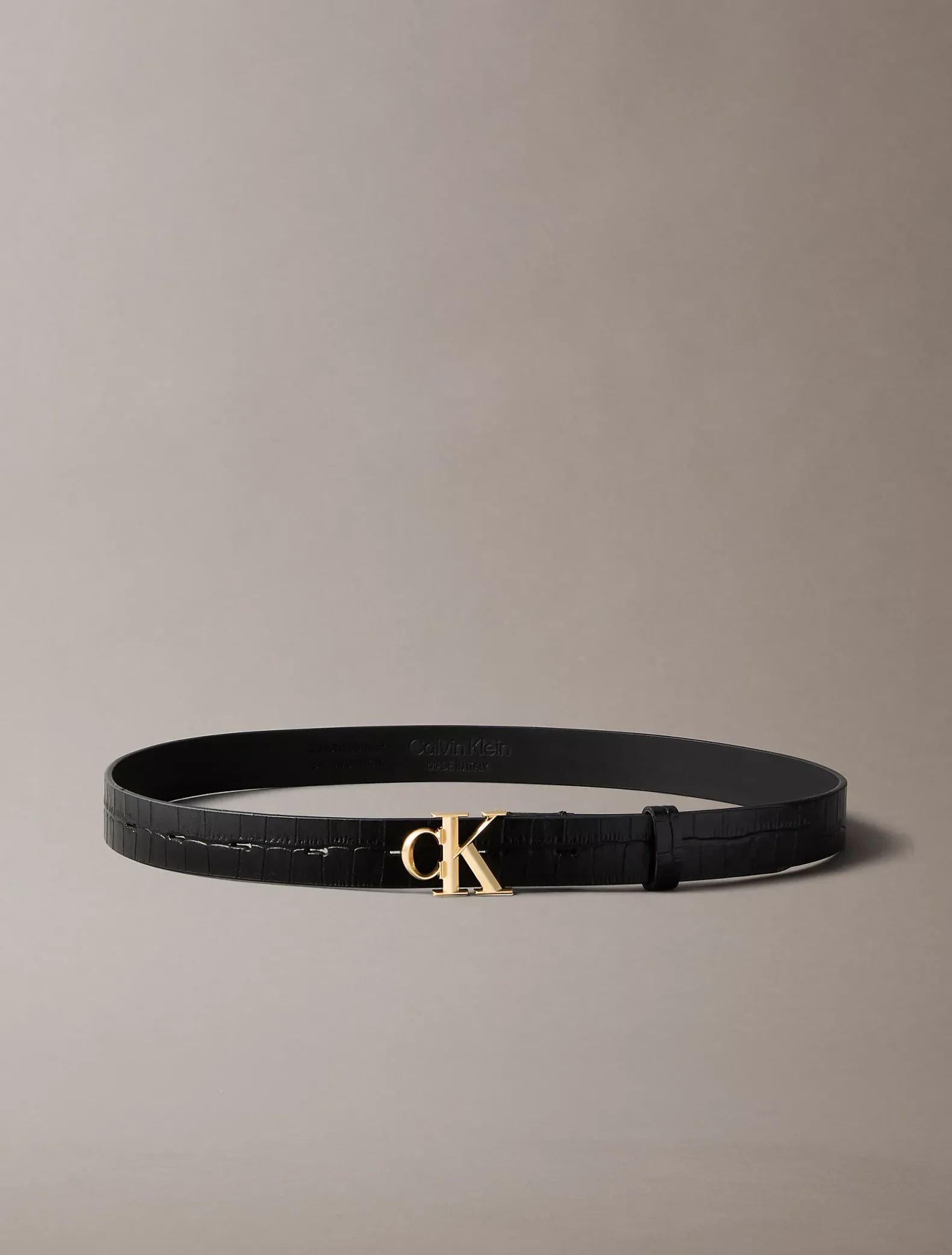 Leren riem met krokodilleneffect