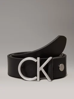 Leren riem met logo