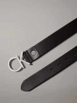 Leren riem met logo