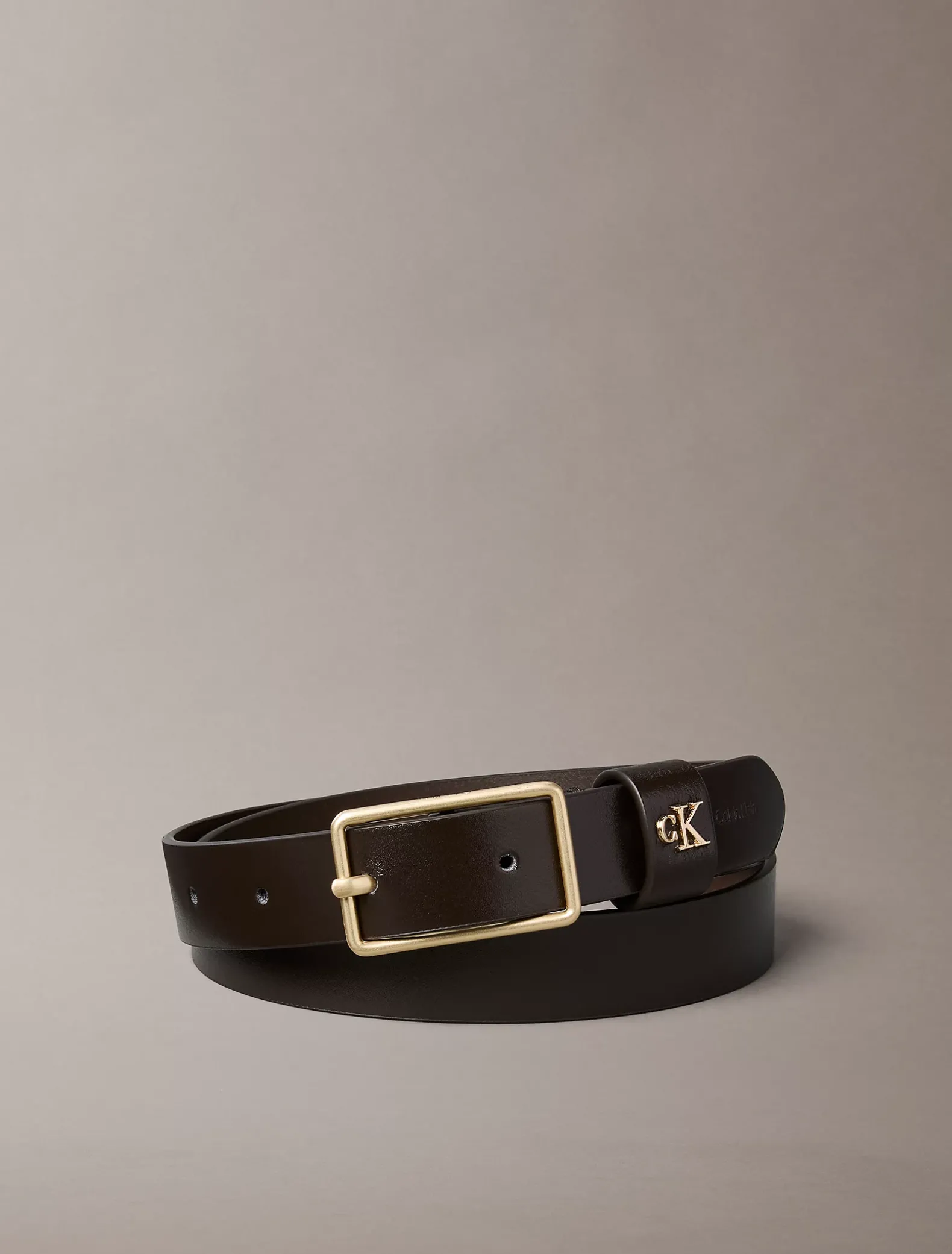 Leren riem met monogram hardware
