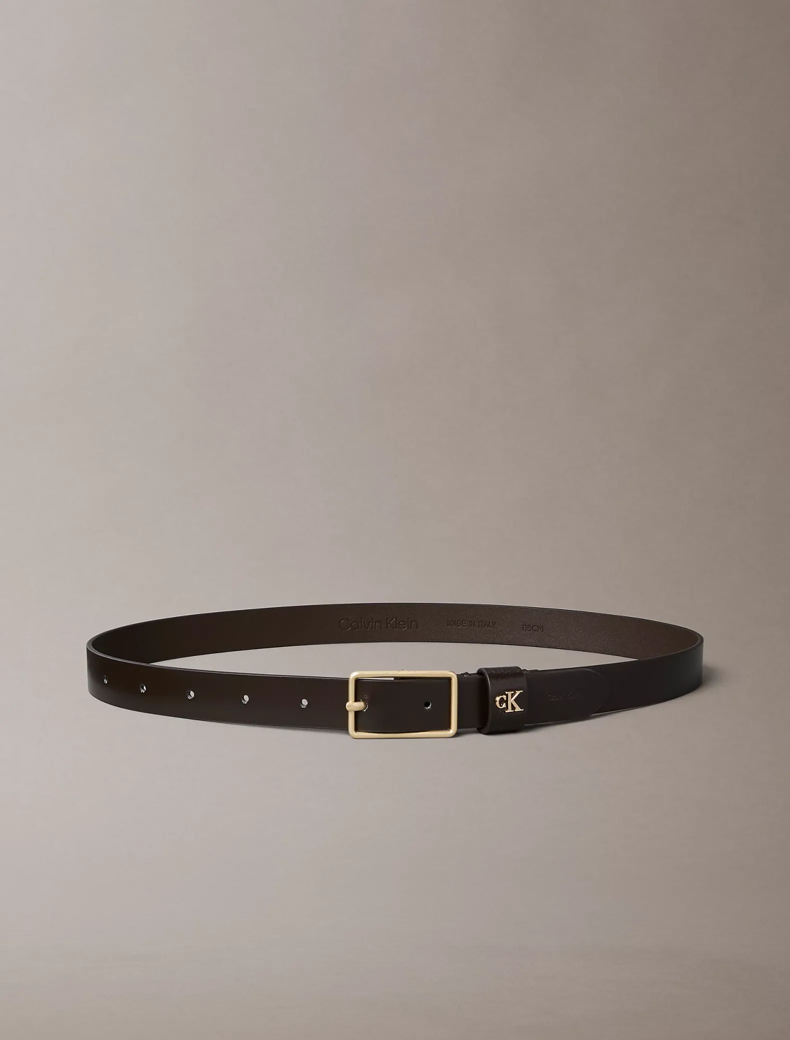 Leren riem met monogram hardware