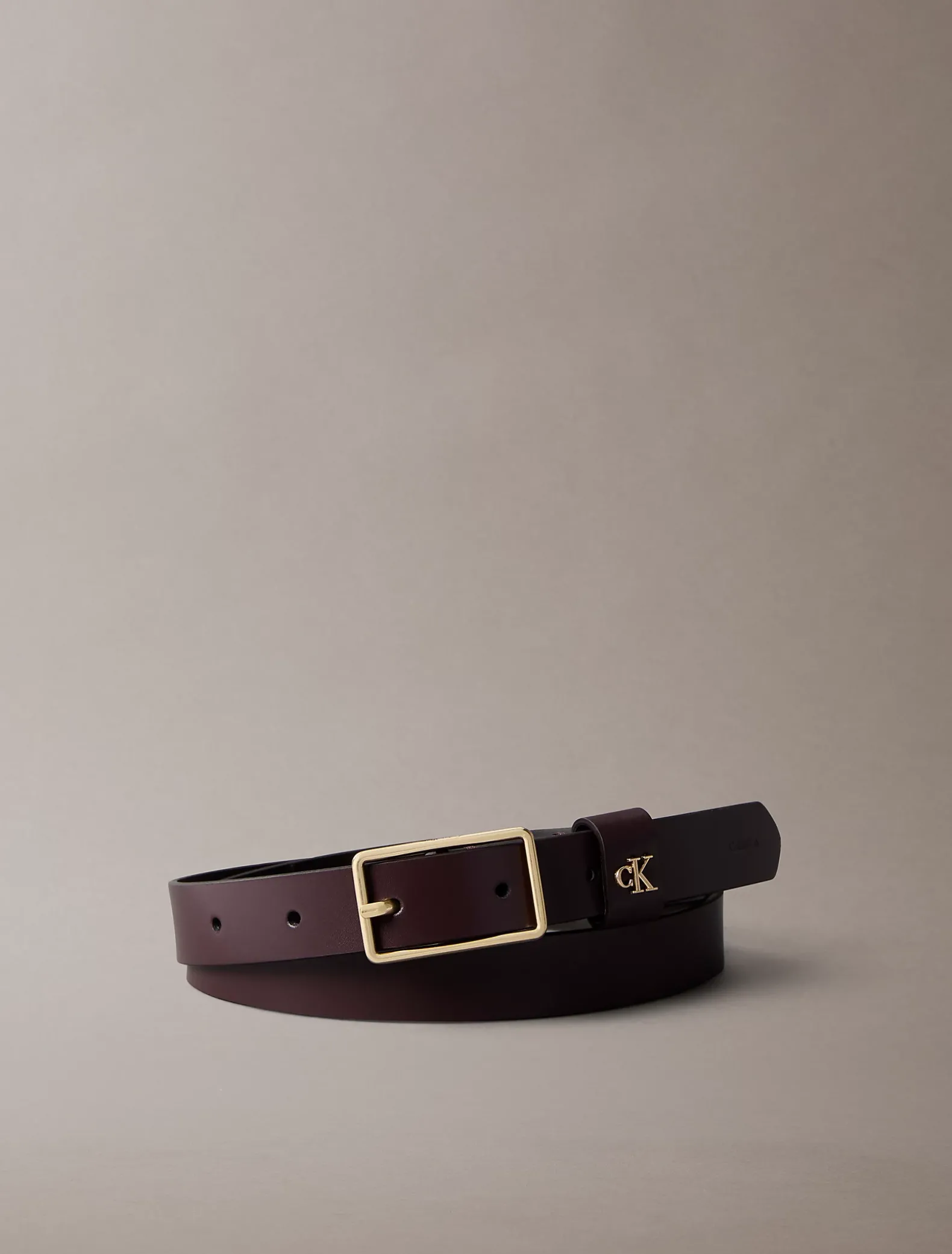 Leren riem met monogram hardware