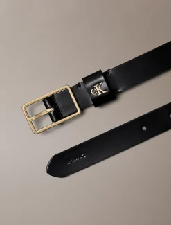 Leren riem met monogram hardware