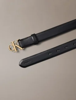 Leren riem met monogram logo