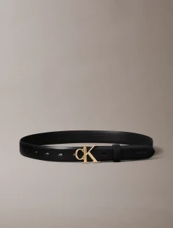 Leren riem met monogram logo