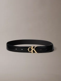 Leren riem met monogram logo