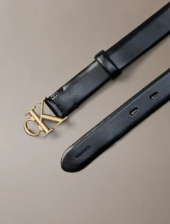 Leren riem met monogram logo