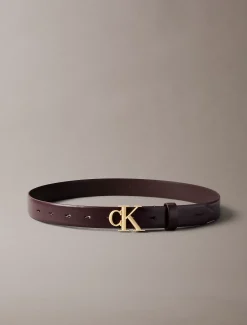 Leren riem met monogram logo
