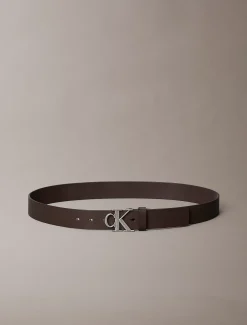 Leren riem met monogram logo