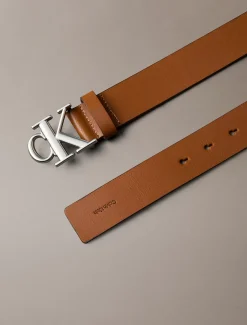 Leren riem met monogram logo