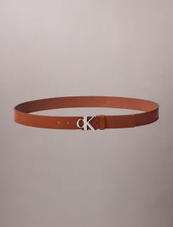 Leren riem met monogram logo