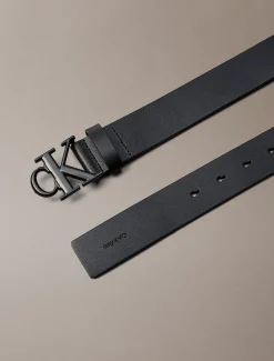 Leren riem met monogram logo