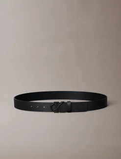 Leren riem met monogram logo