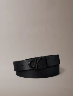 Leren riem met monogram logo
