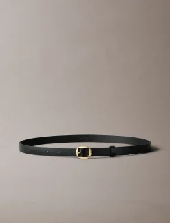 Leren riem met ronde gesp