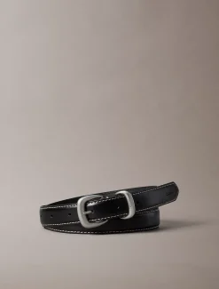 Leren riem met sculpted hardware