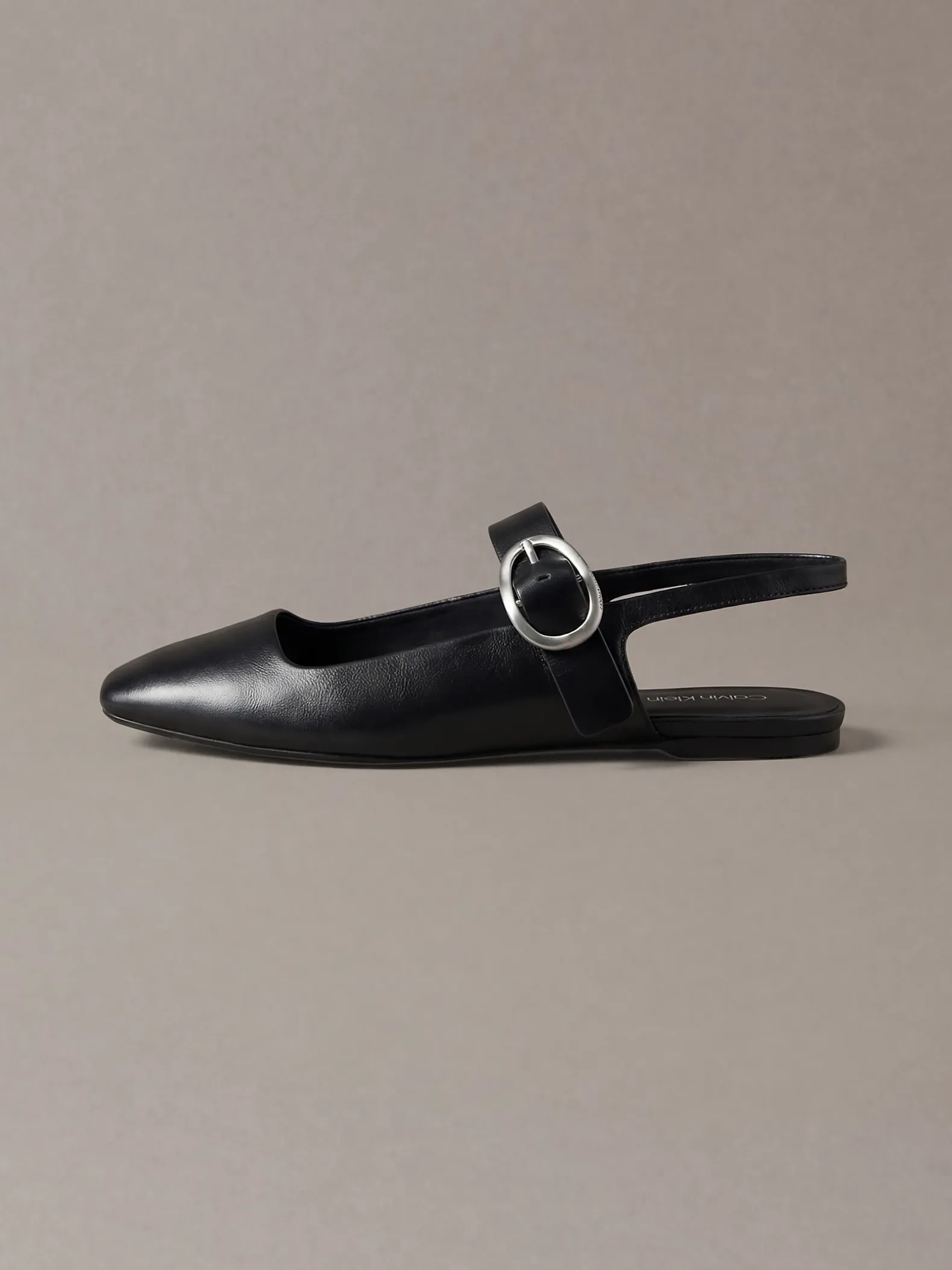 Leren slingback ballerina's