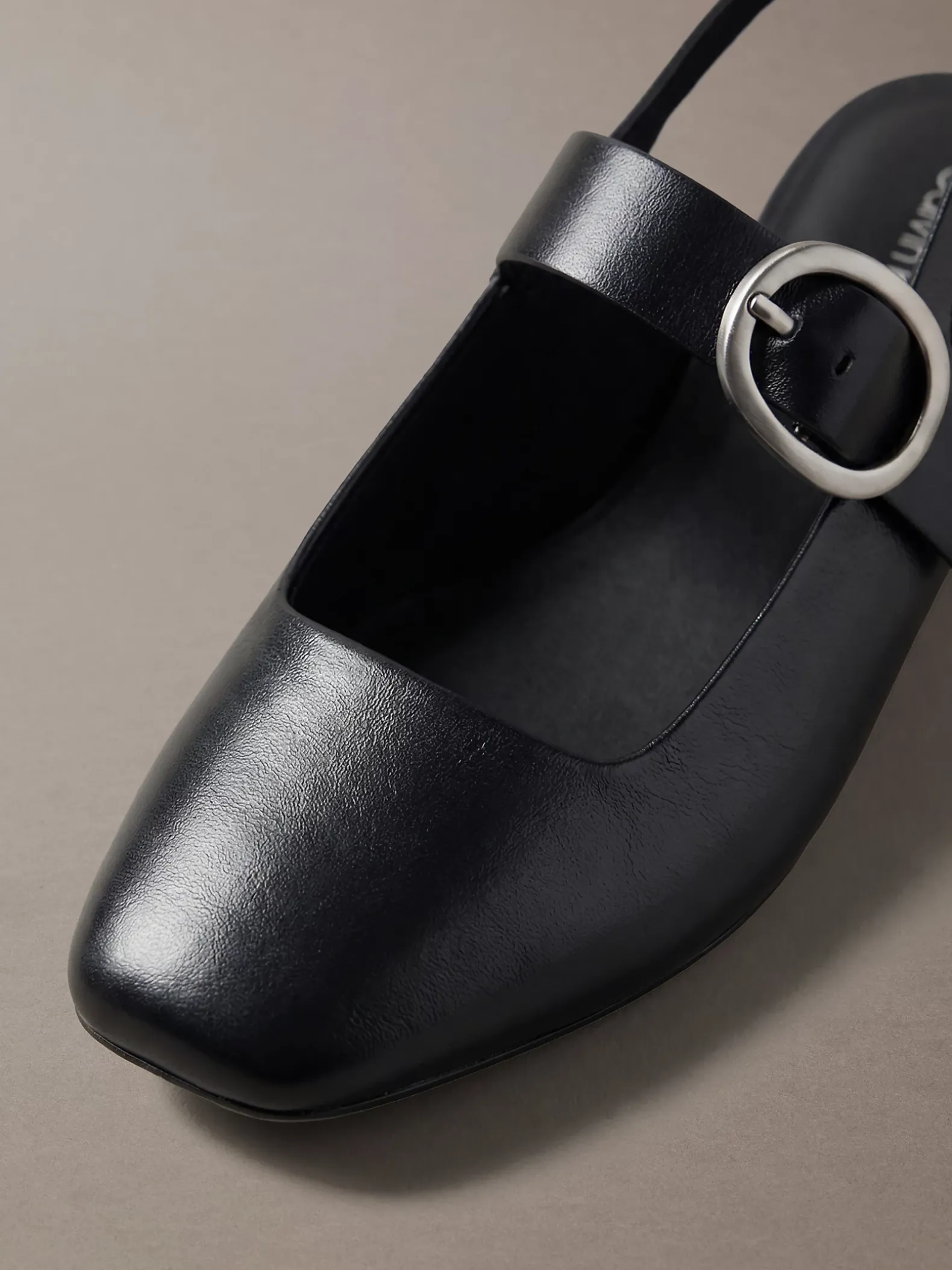 Leren slingback ballerina's